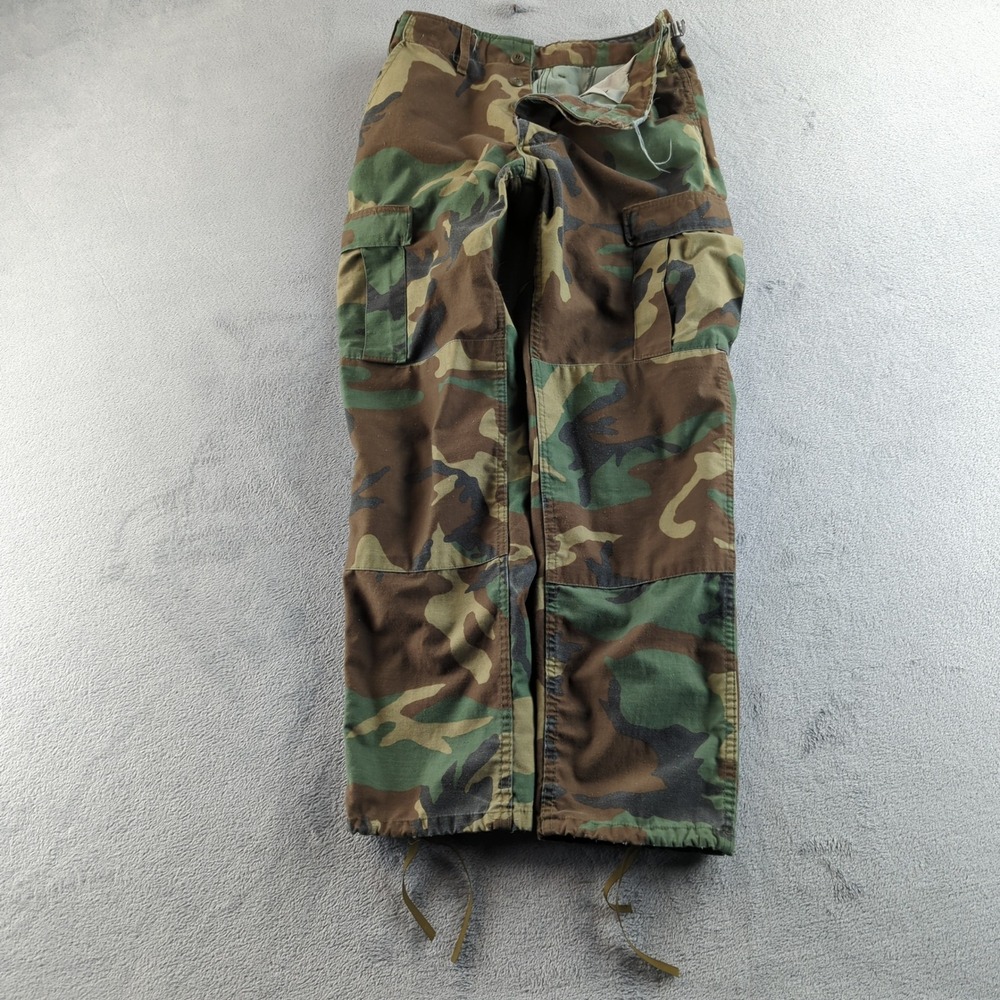 Vintage 80s US Military‎ Pants Mens 30x30 Woodland Camo BDU Combat Made in USA
